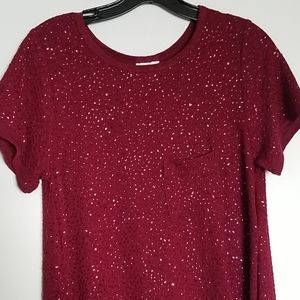 Lularoe Carly Maroon with Sparkles S